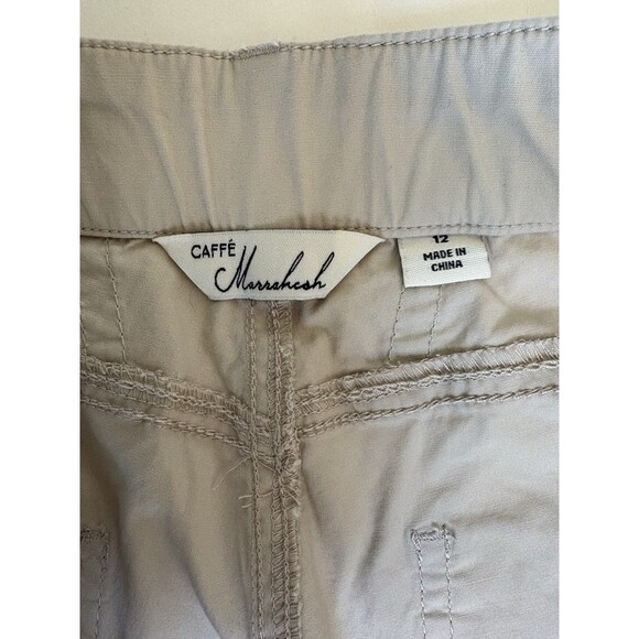 NWT Ladies Caffe Marrakech Tan Wide Leg Ankle Hi Waist Lightweight Pants Size 12 - Picture 3 of 8
